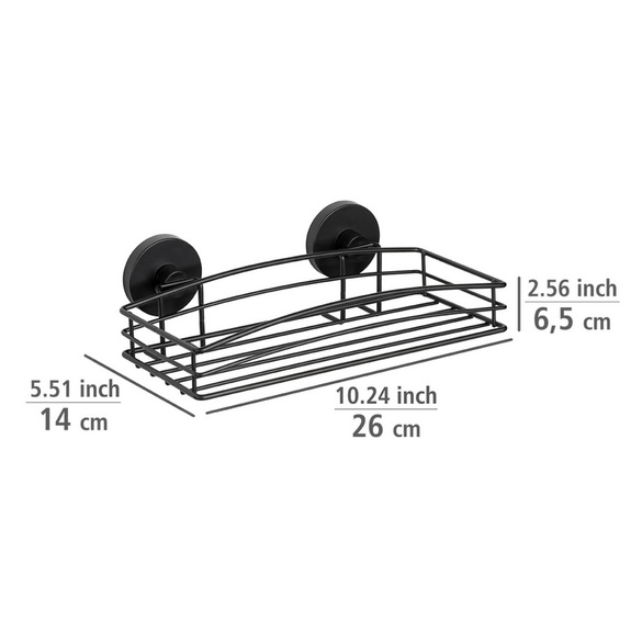 Wandablage Quadro Vacuum-Loc Schwarz WENKO