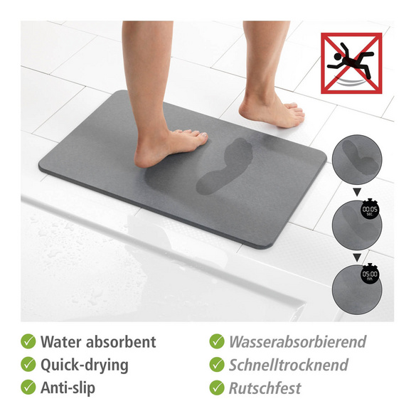 Badematte Simi grau aus Diatomit  WENKO