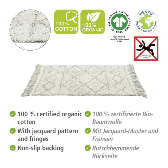 Badematte Urla, 60×90 cm aus Bio-Baumwolle WENKO