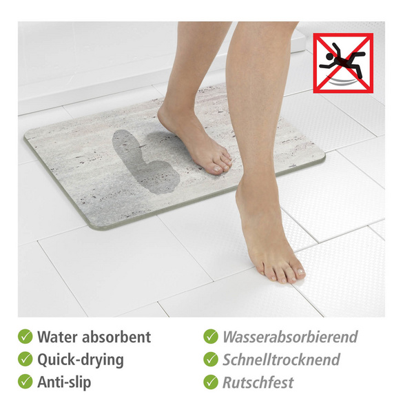 Badematte Mod. Puna Grau, aus Diatomit WENKO