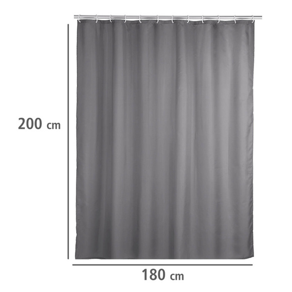 Duschvorhang Anti-Schimmel „Uni Grey“ WENKO