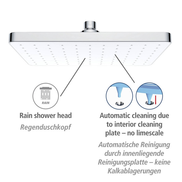 Regenduschkopf „Automatic Cleaning“ WENKO, 25×17 cm