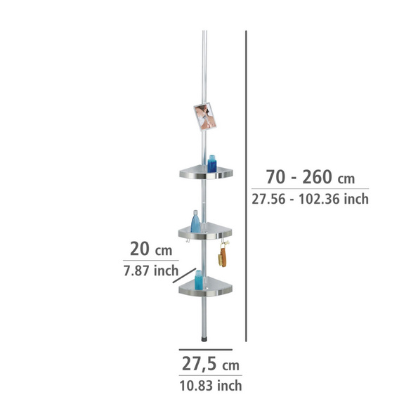 Teleskop-Duschecke Premium mit Spiegel satiniert WENKO