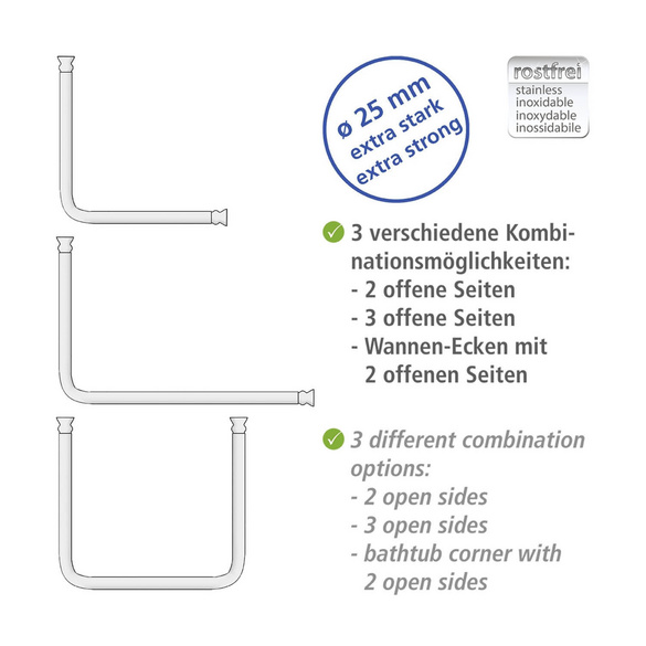 Winkelstange Universal extra stark Chrom WENKO