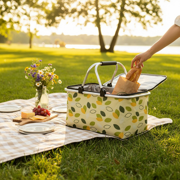 Picknickkorb isoliert & faltbar Basilico