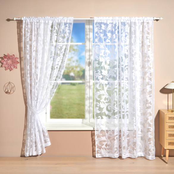 Gardine mit Raffer 2er-Set 140 x 230 cm