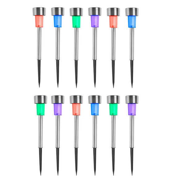 Solarleuchten Gartenstecker mit Farbwechsel 12er-Set