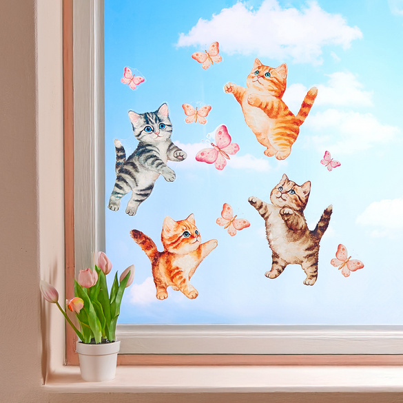 Fensterbild "Katzen"