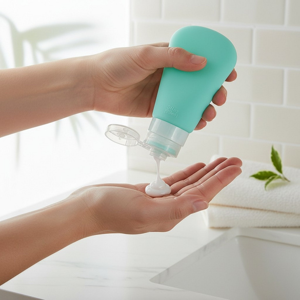 Reise-Kosmetikflaschen mit Saugnapf 4er-Set