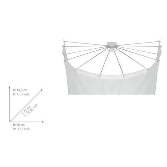 Duschschirm mit 12 Armen für Duschvorhänge WENKO