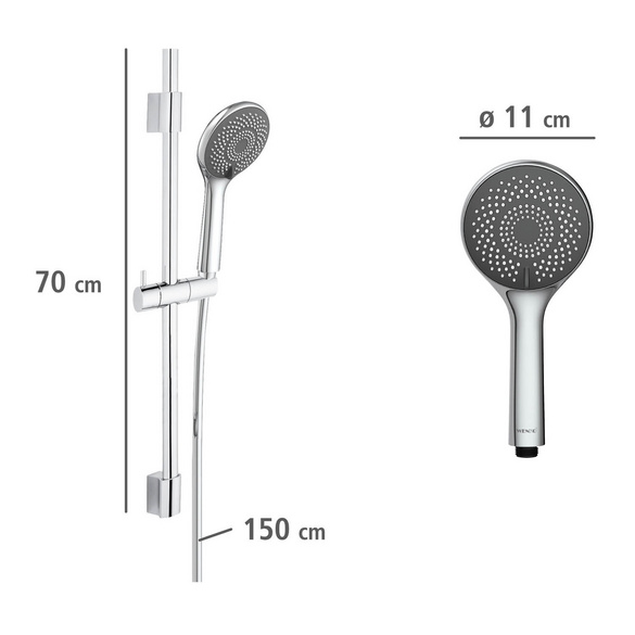 Brauseset „Watersaving“ Chrom 70 cm WENKO