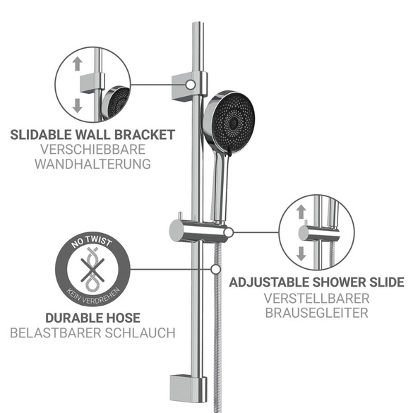 Brauseset mit Mikrotropfen-Technologie Softwater 70 cm WENKO