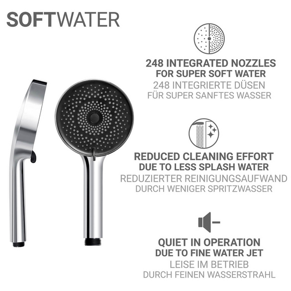 Brauseset mit Mikrotropfen-Technologie Softwater 70 cm WENKO