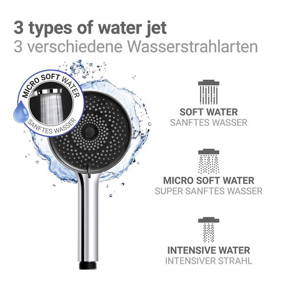 Brauseset mit Mikrotropfen-Technologie Softwater 70 cm WENKO