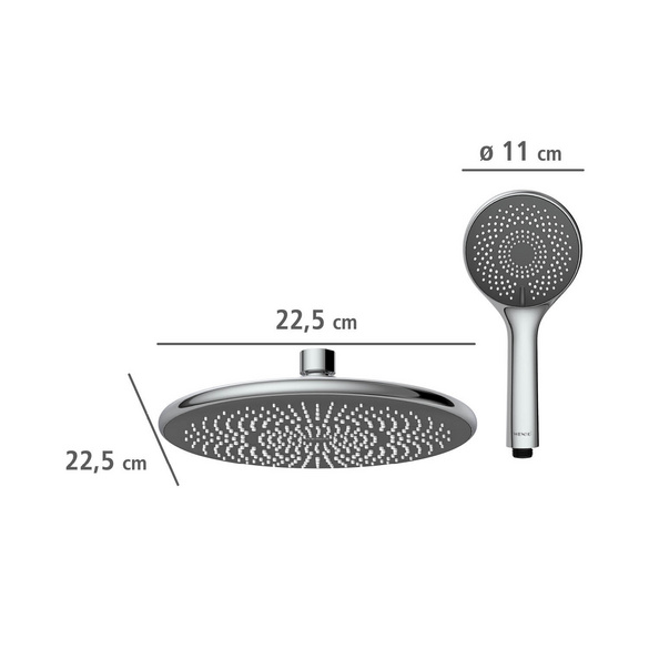 Duschsystem Watersaving Chrom höhenverstellbar WENKO