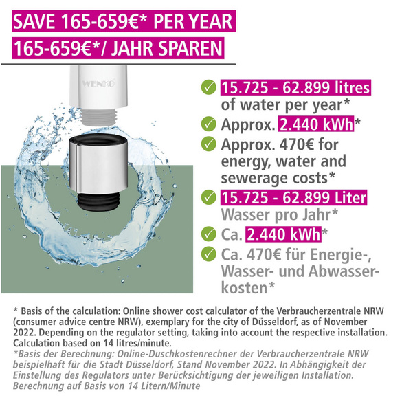 Duschsystem Young Eco mit Thermostat Chrom WENKO