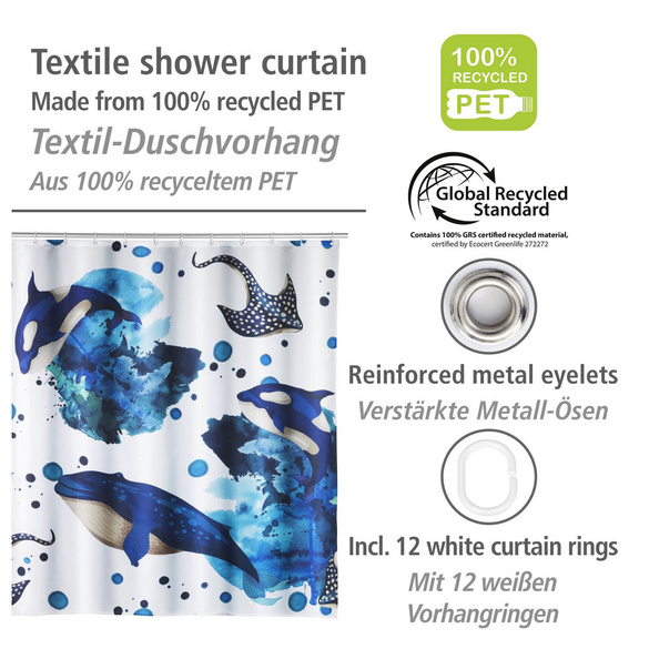 Duschvorhang Aquaris 180 x 200 cm Meeresmotiv WENKO