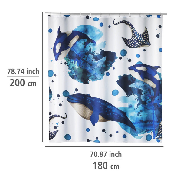 Duschvorhang Aquaris 180 x 200 cm Meeresmotiv WENKO