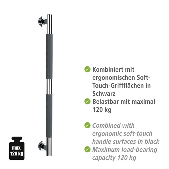 Edelstahl Wandhaltegriff „Secura“ 65,5 cm WENKO