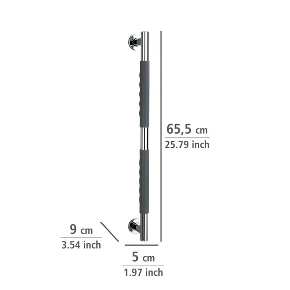 Edelstahl Wandhaltegriff „Secura“ 65,5 cm WENKO