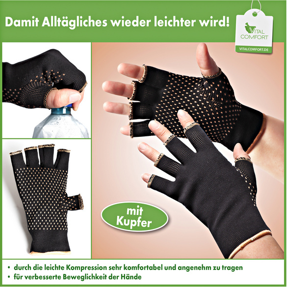 Kompressions-Handschuhe mit Kupfer 1 Paar Vital Comfort