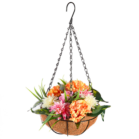 Kunstblumen "Tropen" mit Hängekorb