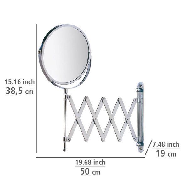 Kosmetik-Wandspiegel „Teleskop Exclusiv“ Chrom WENKO