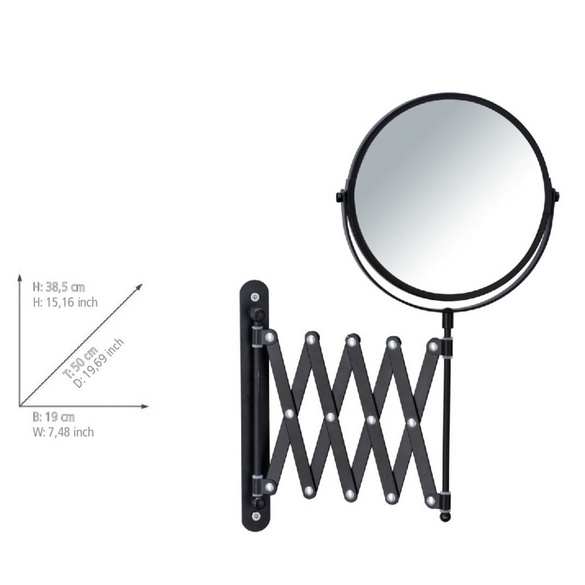 Kosmetik-Wandspiegel „Teleskop Exclusiv“ Schwarz WENKO