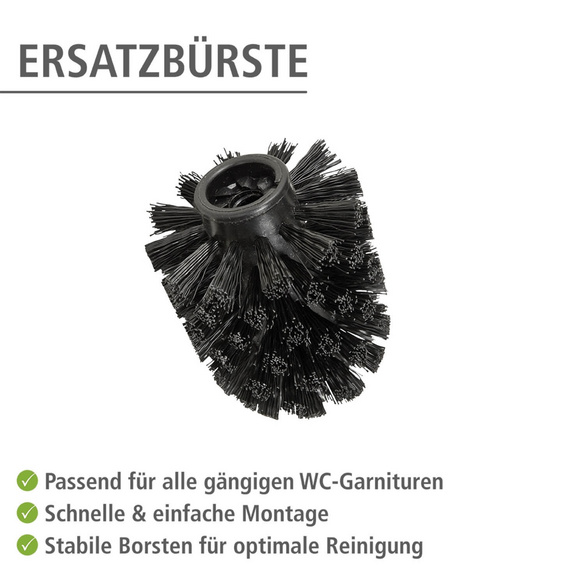Ersatzbürstenkopf Ø 8 cm „WC-Ersatzbürste“ 10er Set Schwarz WENKO