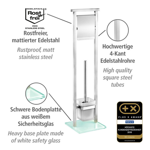 Stand WC-Garnitur "Debar" Edelstahl matt WENKO