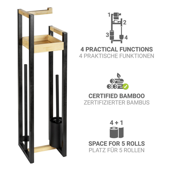 Stand WC-Garnitur 4-in-1  „Braidi“ Bambus WENKO