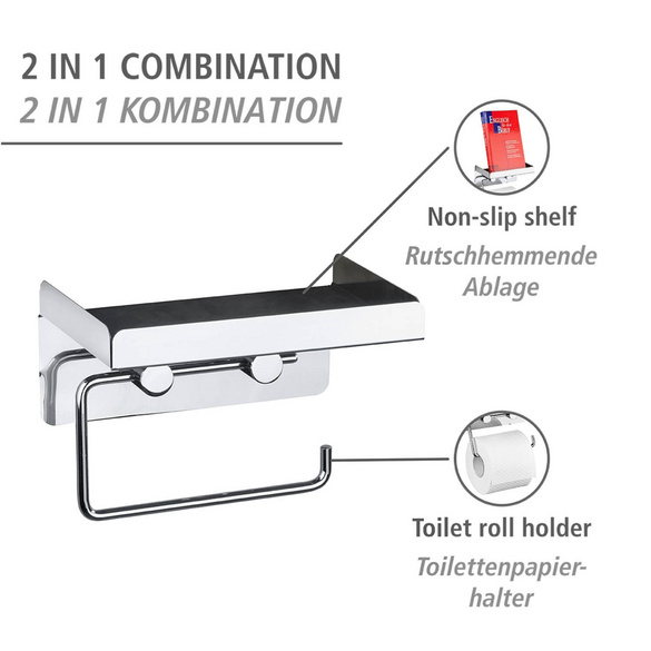 Toilettenpapierhalter 2-in-1 Edelstahl WENKO