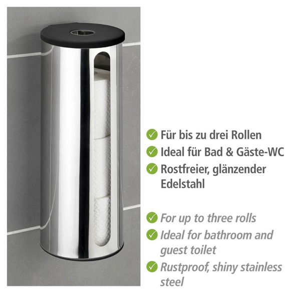 Turbo-Loc® Ersatzrollenhalter „Detroit“ Edelstahl WENKO