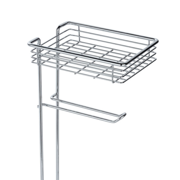 Stehender Toilettenpapierhalter mit Ablage Chrom WENKO