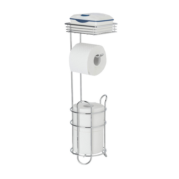 Stehender Toilettenpapierhalter mit Ablage Chrom WENKO
