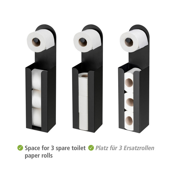 2-in-1 Toilettenpapierhalter „Agira“ Schwarz WENKO