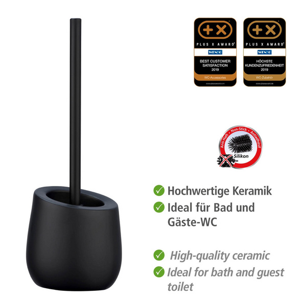WC-Garnitur „Badi“ Schwarz Keramik WENKO