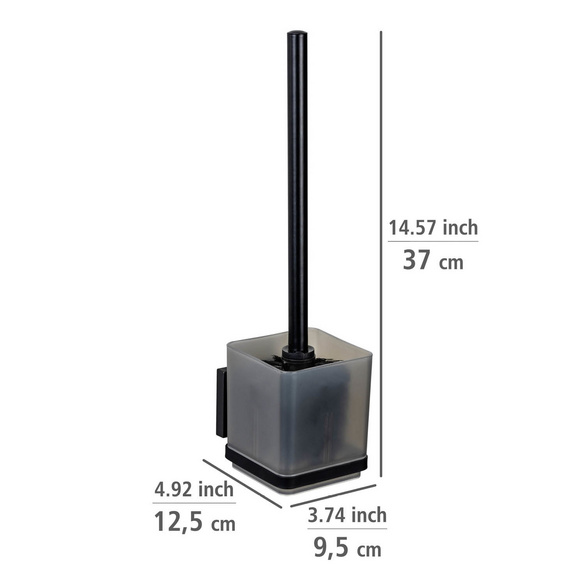 WC-Garnitur „Quadro“ Schwarz Vacuum-Loc® WENKO