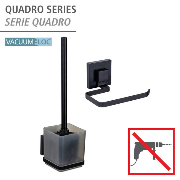 WC-Set „Vacuum-Loc® Quadro“ Schwarz WENKO