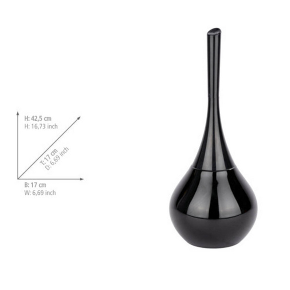 WC-Garnitur „Flakon“ Schwarz Keramik WENKO