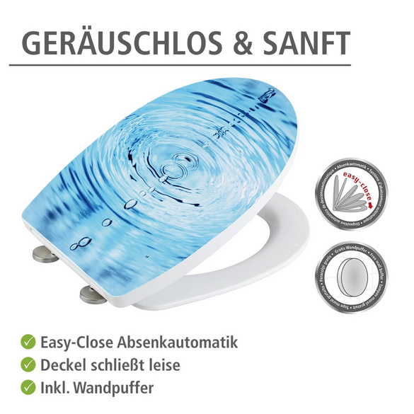 WC-Sitz „Droplets Hochglanz“ mit Absenkautomatik WENKO