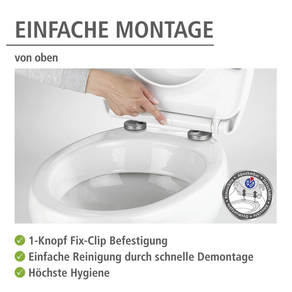 WC-Sitz „Droplets Hochglanz“ mit Absenkautomatik WENKO