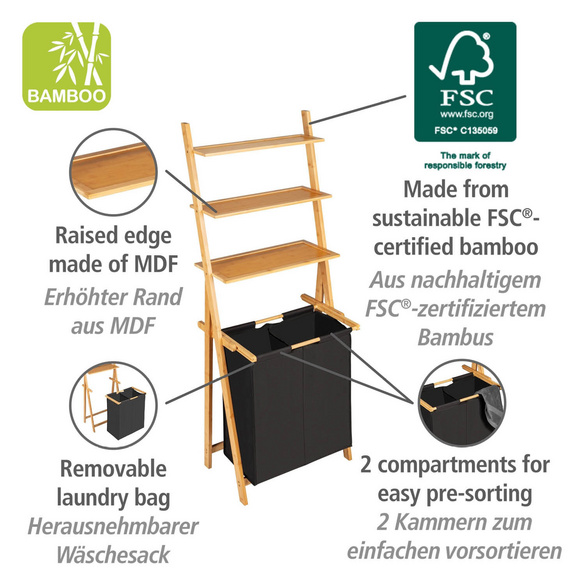 Leiterregal mit Wäschesammler Ecori WENKO