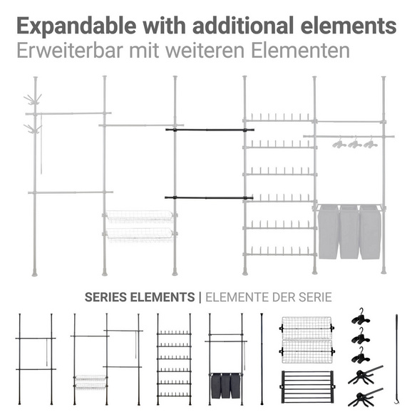 Kleiderstange Herkules 2er Set Schwarz WENKO