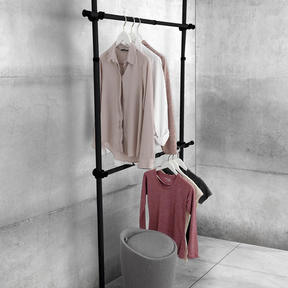 Kleiderstange Herkules 2er Set Schwarz WENKO