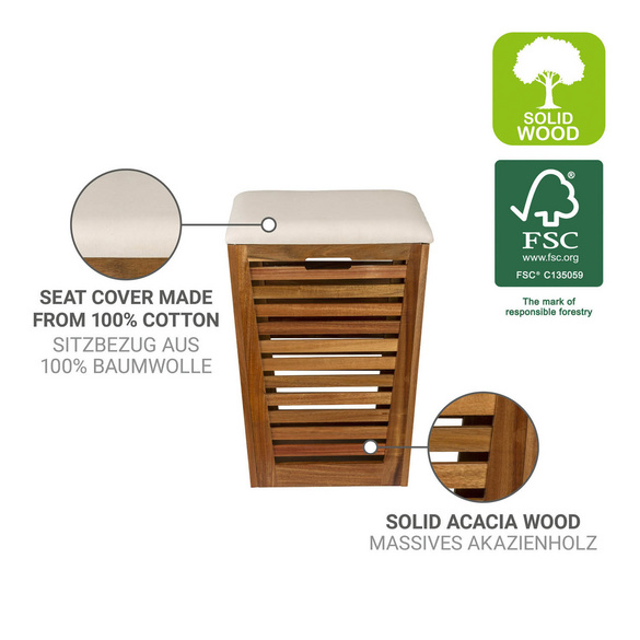 Wäschetruhe „Fondi“ Akazienholz WENKO