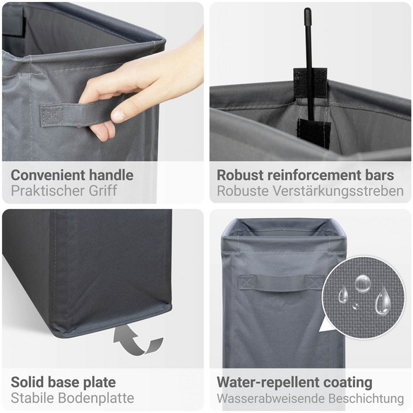 Wäschesammler Slim 46 l Anthrazit WENKO