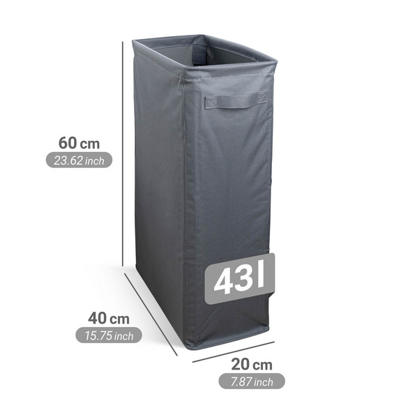 Wäschesammler Slim 46 l Anthrazit WENKO