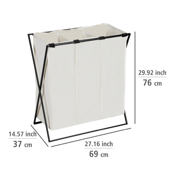 Wäschesammler Trio XL 3-fach Beige WENKO