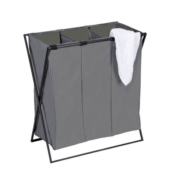 Wäschesammler Trio XL 3-fach Grau WENKO